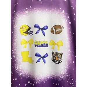 Girls Purple Tigers Shirt Louisiana Sz 12 - Faux Bleached Sz 12
